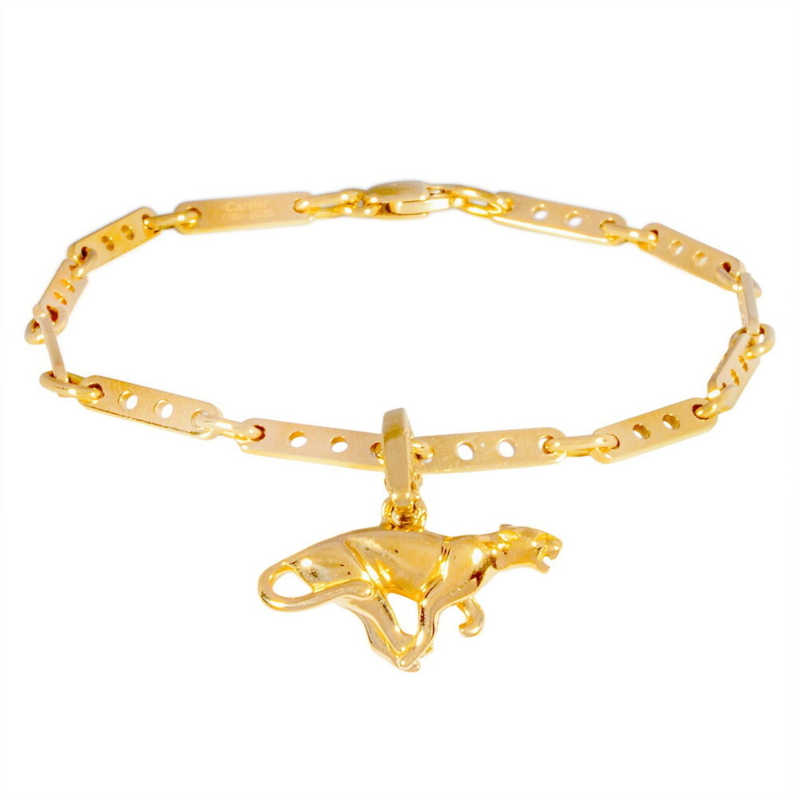 (18K) Cartier Charm Bracelet Yellow Gold: (18K) Cartier Charm Bracelet Yellow Gold This listing features (18K) Cartier Charm Bracelet Yellow Gold. Item specifics are provided below. Item Specifics: Brand: Cartier Type: Charm Bracelet Gender: