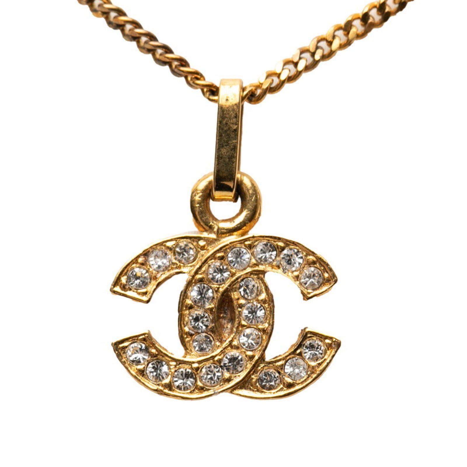 CHANEL - Chanel Coco Mark Necklace - Gold Plated with Rhinestones - Women's: CHANEL - Chanel Coco Mark Necklace - Gold Plated with Rhinestones - Women's This listing features CHANEL - Chanel Coco Mark Necklace - Gold Plated with Rhinestones - Women's. Item specifics are provid