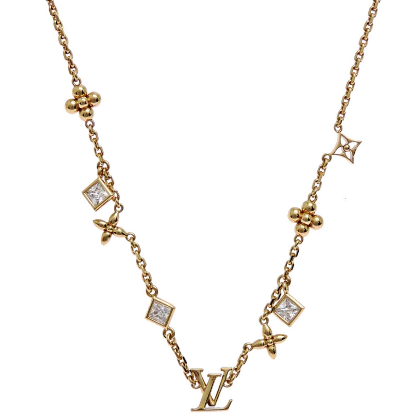 Metal Louis Vuitton LV In the Sky Rhinestone Women's Necklace M01322 (1 of 9)