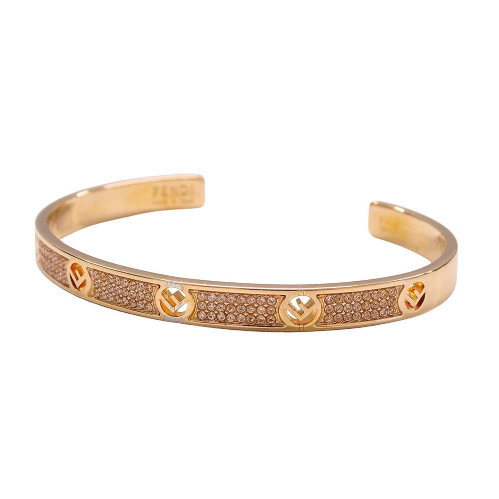 Bracelet Fendi Charm: Bracelet Fendi Charm This listing features Bracelet Fendi Charm. Item specifics are provided below. Item Specifics: Brand: Fendi Type: Charm Bracelet Gender: Women Finish: Gold Plated Color: Pink Gold