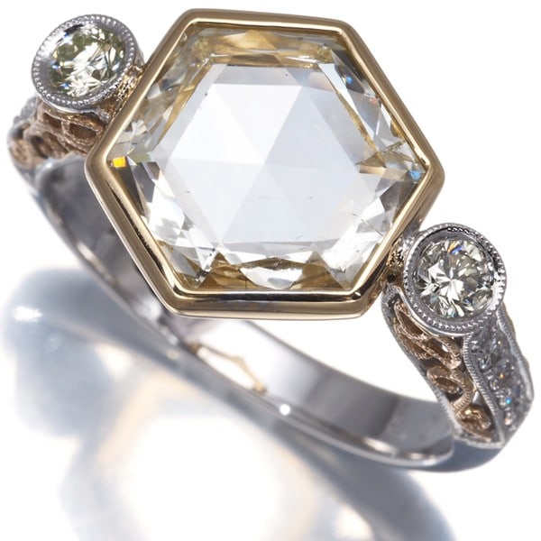 Gold Diamond 3.286Ct/ 0.43Ct Polki Ring 18K 750 Yellow White Rose: Gold Diamond 3.286Ct/ 0.43Ct Polki Ring 18K 750 Yellow White Rose This listing features Gold Diamond 3.286Ct/ 0.43Ct Polki Ring 18K 750 Yellow White Rose. Item specifics are provided below. Item Speci