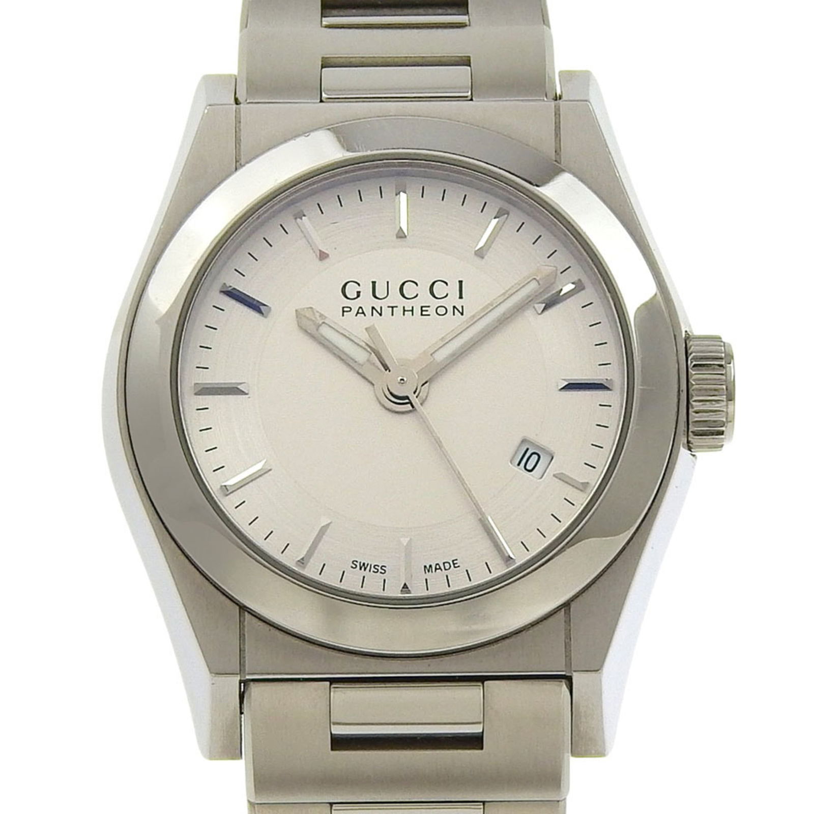 Wristwatch Gucci: Wristwatch Gucci This listing features Wristwatch Gucci. Item specifics are provided below. Item Specifics: Brand: Gucci Type: Wristwatch Gender: Women Material (Case): Stainless Steel Material (Band)