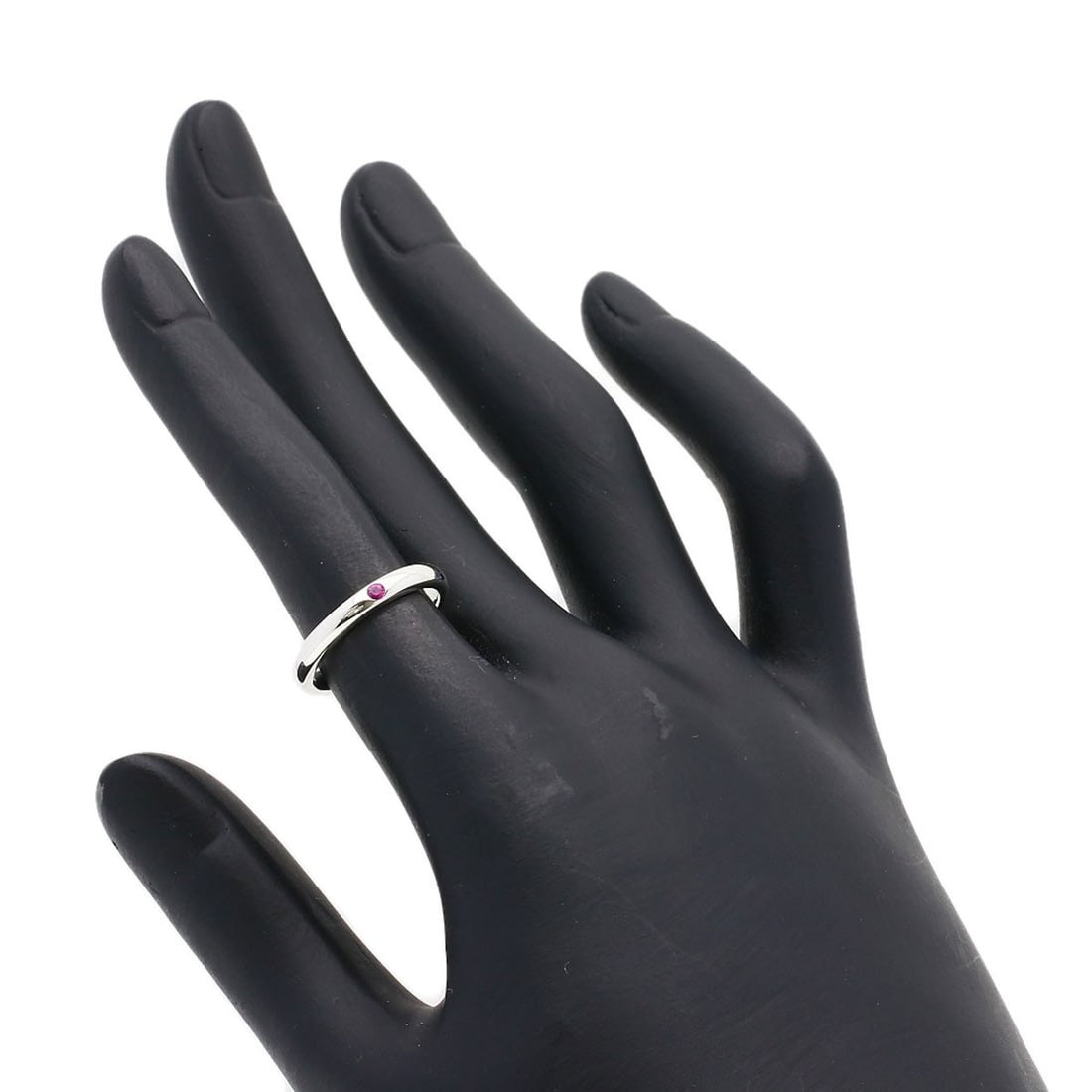 Silver TIFFANY&Co. Stacking band Ruby Ring - 5