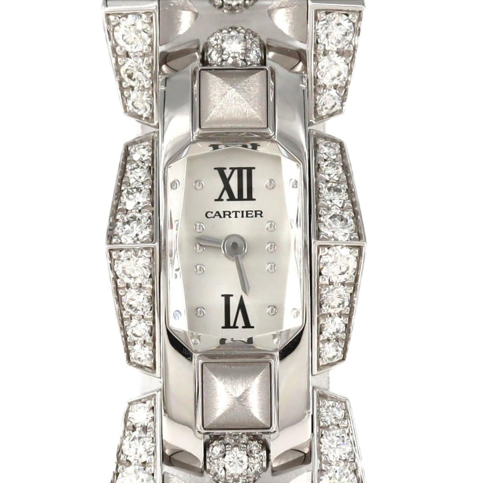Wristwatch Cartier: Wristwatch Cartier This listing features Wristwatch Cartier. Item specifics are provided below. Item Specifics: Brand: Cartier Type: Wristwatch Gender: Women Material (Case): White Gold Material (Band