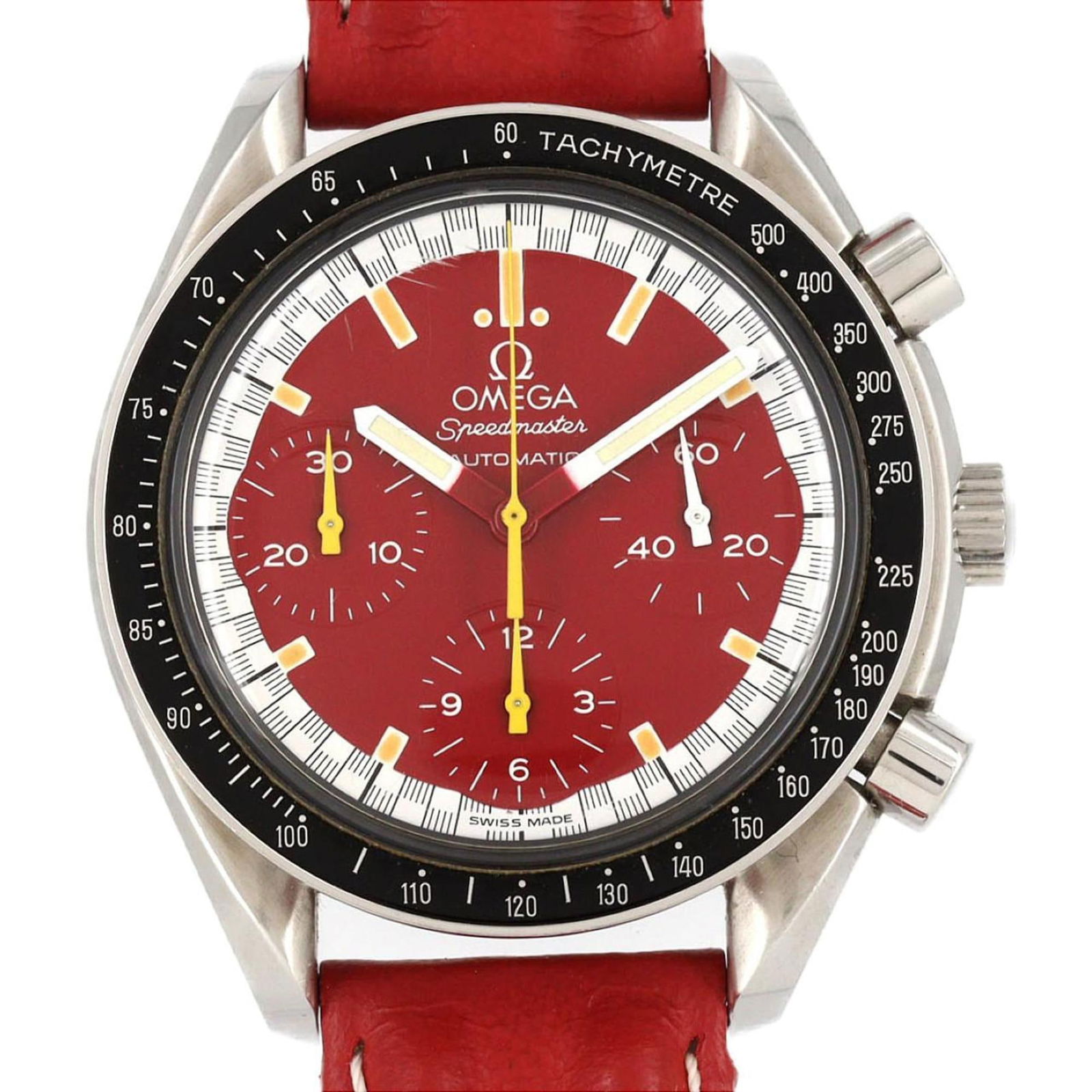 Wristwatch Omega: Wristwatch Omega This listing features Wristwatch Omega. Item specifics are provided below. Item Specifics: Brand: Omega Type: Wristwatch Gender: Men Material (Case): Stainless Steel Color (Dial): Red