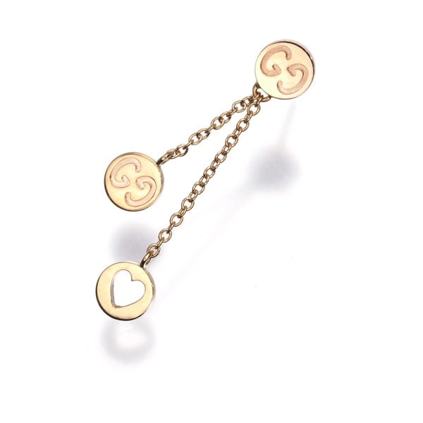 Gold Gucci Single Earring Gg Heart Swing Drop 18K 750 Rose: Gold Gucci Single Earring Gg Heart Swing Drop 18K 750 Rose This listing features Gold Gucci Single Earring Gg Heart Swing Drop 18K 750 Rose. Item specifics are provided below. Item Specifics: Brand: G