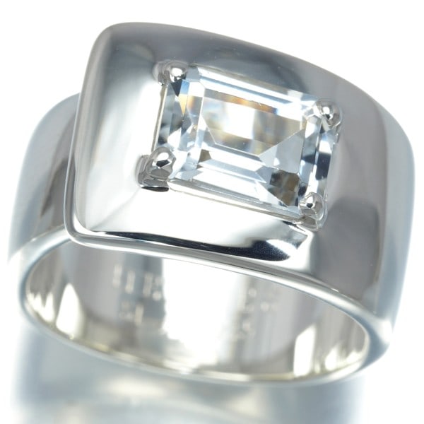 Silver Hermes Ring White Topaz Eu51 925 Sterling (1 of 5)