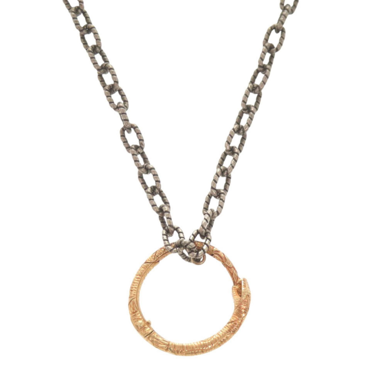 750 and pink gold. Item number 0723. - Excellent condition Gucci Ouroboros necklace in 925 silver -: 750 and pink gold. Item number 0723. - Excellent condition Gucci Ouroboros necklace in 925 silver - 18K gold This listing features 750 and pink gold. Item number 0723. - Excellent condition Gucci