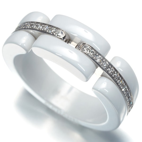 Ceramic Chanel Ring Diamond Ultra Eu52 18K 750 White Gold/: Ceramic Chanel Ring Diamond Ultra Eu52 18K 750 White Gold/ This listing features Ceramic Chanel Ring Diamond Ultra Eu52 18K 750 White Gold/. Item specifics are provided below. Item Specifics: Brand: C