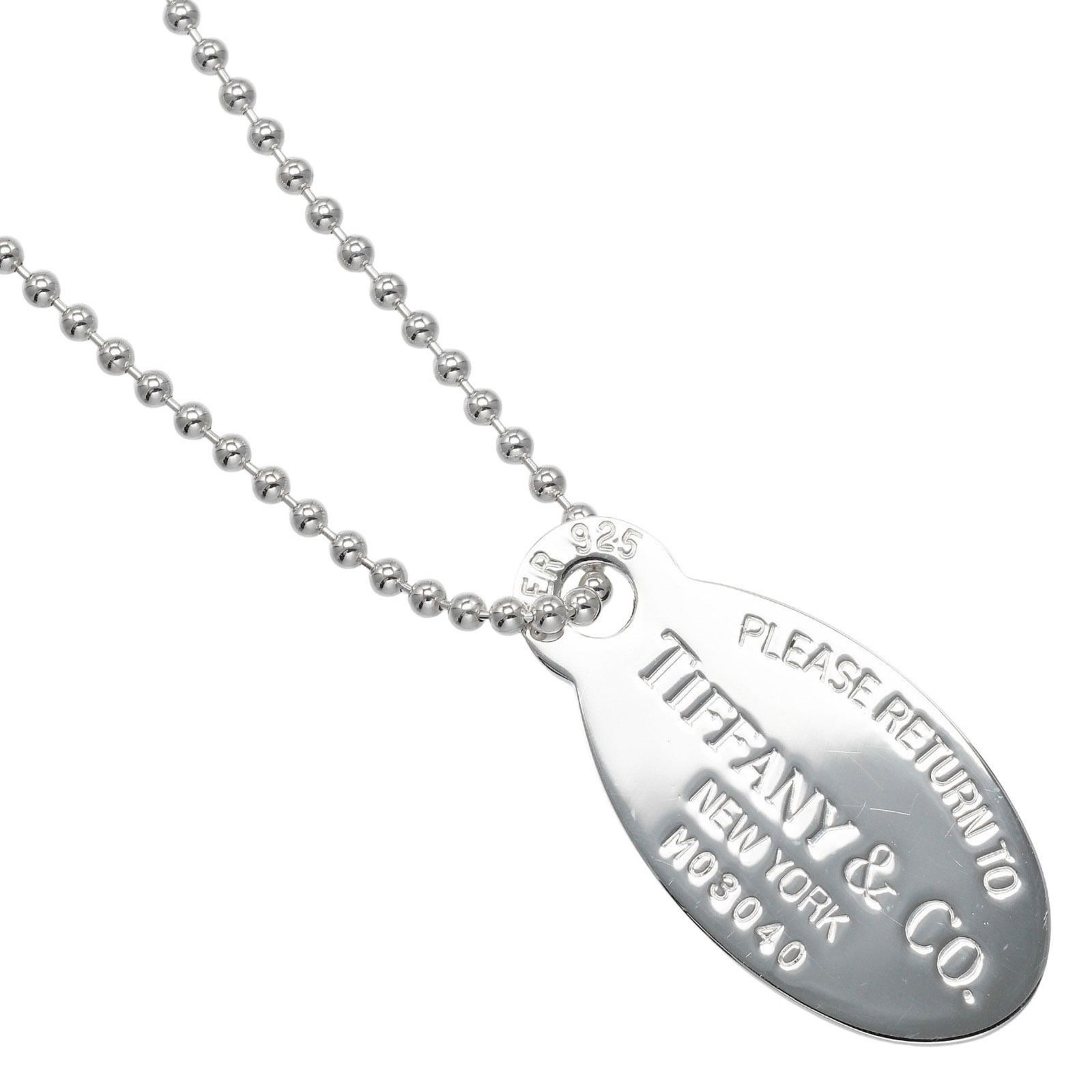 Women's Tiffany & Co. Return to Oval Tag Necklace Silver 925 Approx. 26.1g TIFFANY (1 of 8)