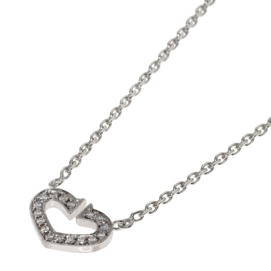 Gold CARTIER C heart Diamond Necklace K18 White: Gold CARTIER C heart Diamond Necklace K18 White This listing features Gold CARTIER C heart Diamond Necklace K18 White. Item specifics are provided below. Item Specifics: Brand: CARTIER Style: Necklace