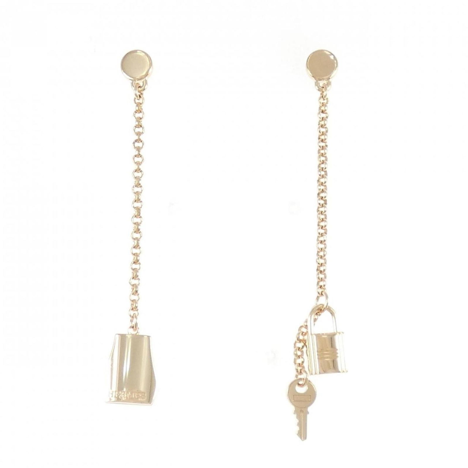 (18K) Hermes Chain Earrings Pink Gold: (18K) Hermes Chain Earrings Pink Gold This listing features (18K) Hermes Chain Earrings Pink Gold. Item specifics are provided below. Item Specifics: Brand: Hermes Type: Chain Earrings Gender: Women M