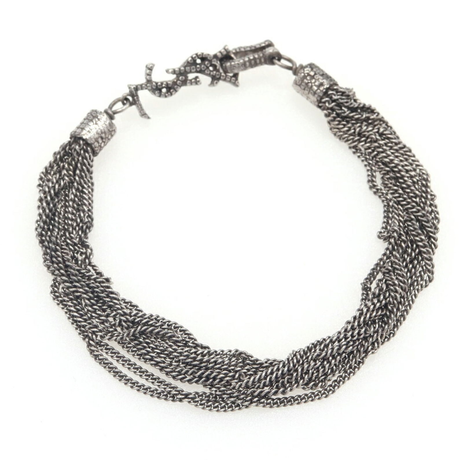 Metal Saint Laurent Charm Bracelet: Metal Saint Laurent Charm Bracelet This listing features Metal Saint Laurent Charm Bracelet. Item specifics are provided below. Item Specifics: Brand: Saint Laurent Type: Charm Bracelet Gender: Women