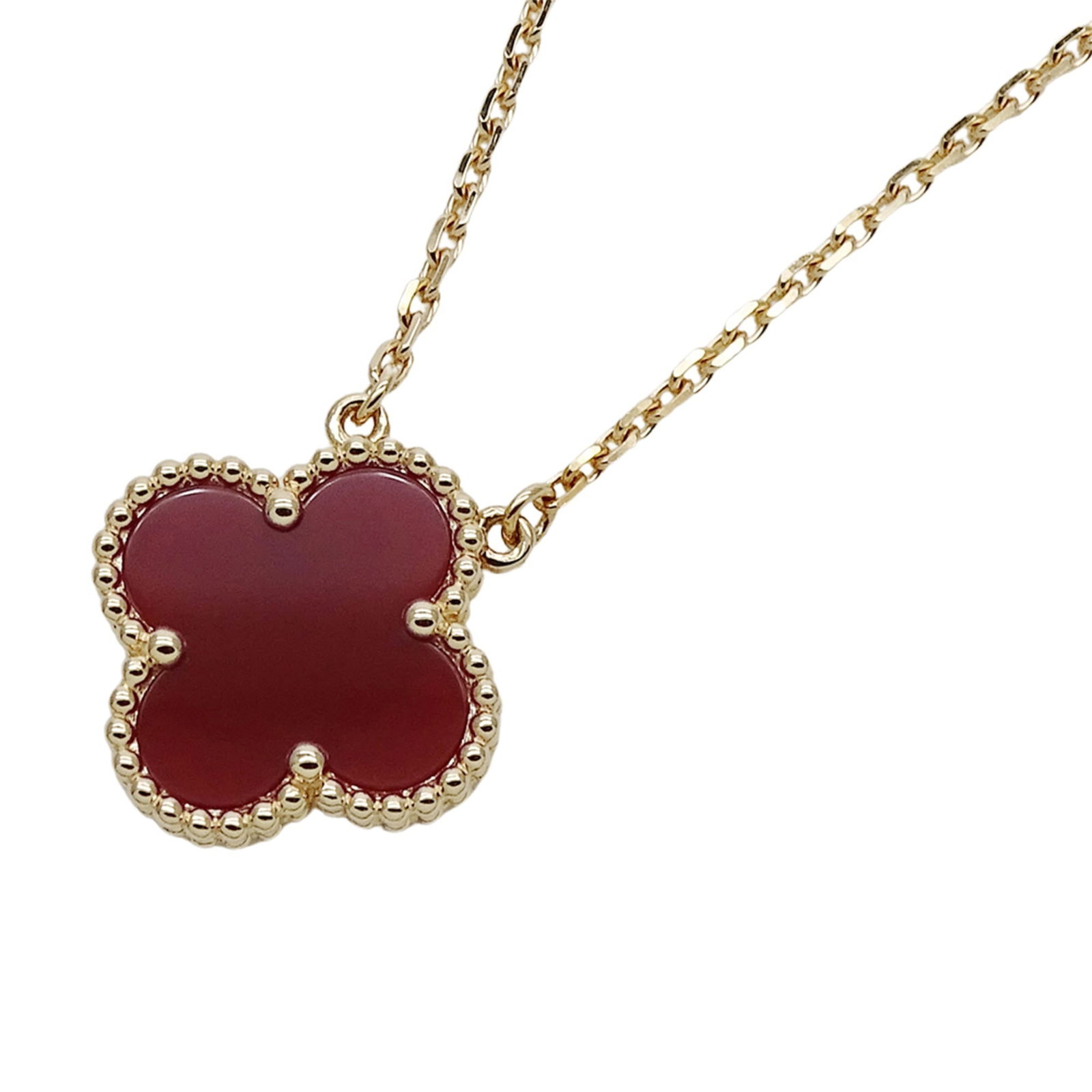 Polished - Van Cleef & Arpels Vintage Alhambra Necklace - Women's - 750YG Yellow Gold with Carnelian: Polished - Van Cleef & Arpels Vintage Alhambra Necklace - Women's - 750YG Yellow Gold with Carnelian This listing features Polished - Van Cleef & Arpels Vintage Alhambra Necklace - Women's - 750YG Yel