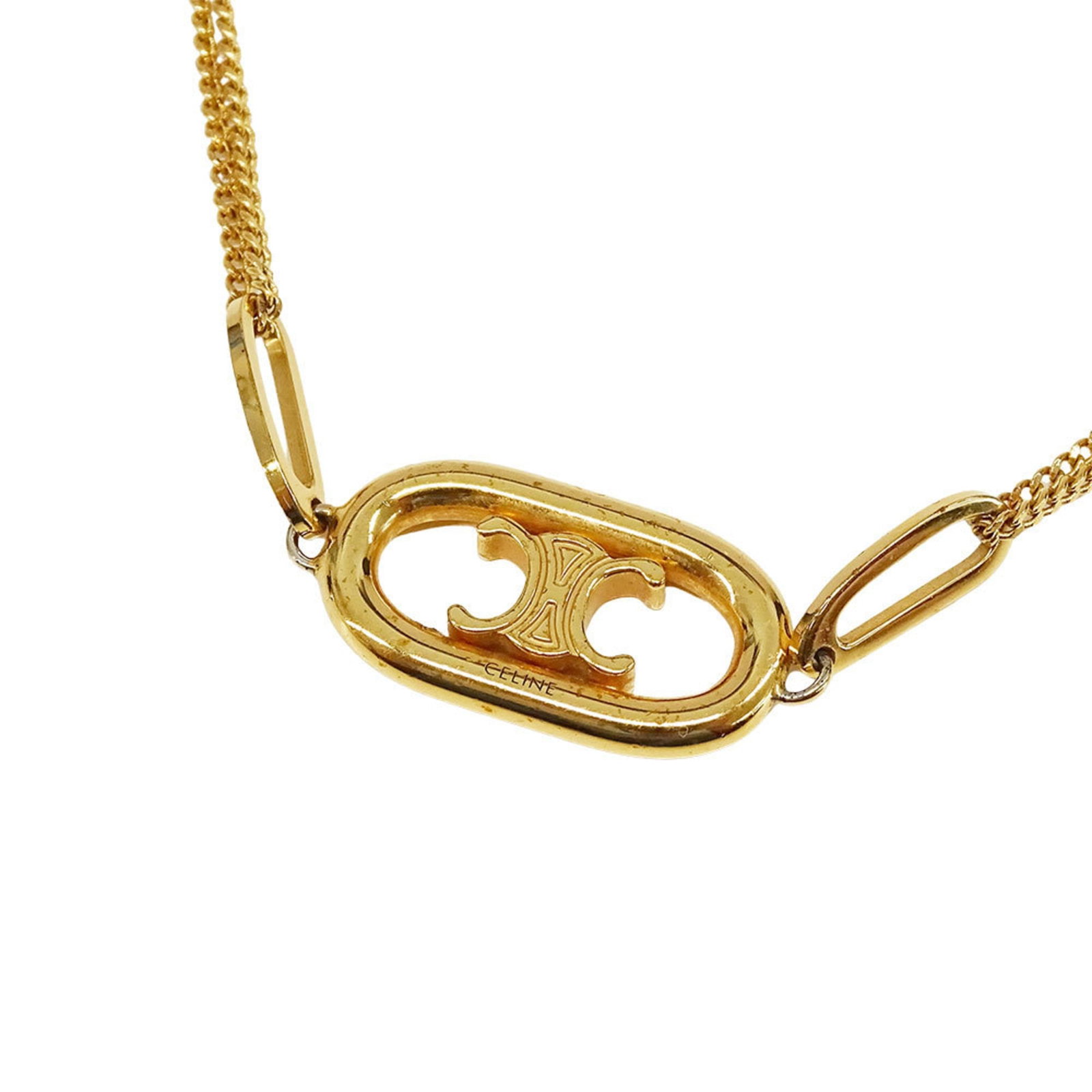 Accessory with Logo - Celine Triomphe Gold Double-Strand Necklace for Women: Accessory with Logo - Celine Triomphe Gold Double-Strand Necklace for Women This listing features Accessory with Logo - Celine Triomphe Gold Double-Strand Necklace for Women. Item specifics are