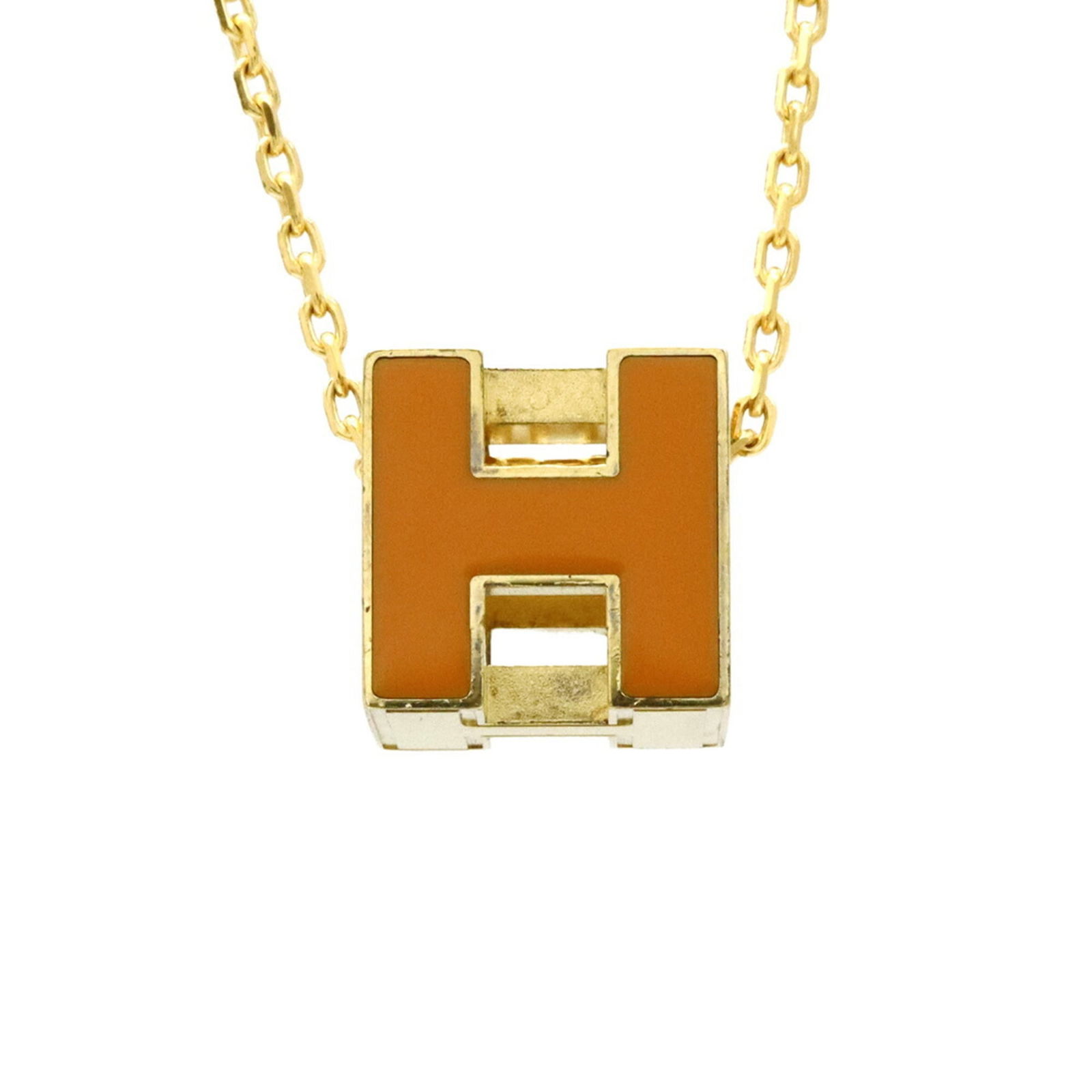 Orange HERMES Herms Carge d'Ache H Cube Necklace Choker Pendant: Orange HERMES Herms Carge d'Ache H Cube Necklace Choker Pendant This listing features Orange HERMES Herms Carge d'Ache H Cube Necklace Choker Pendant. Item specifics are provided below. Item Specifics