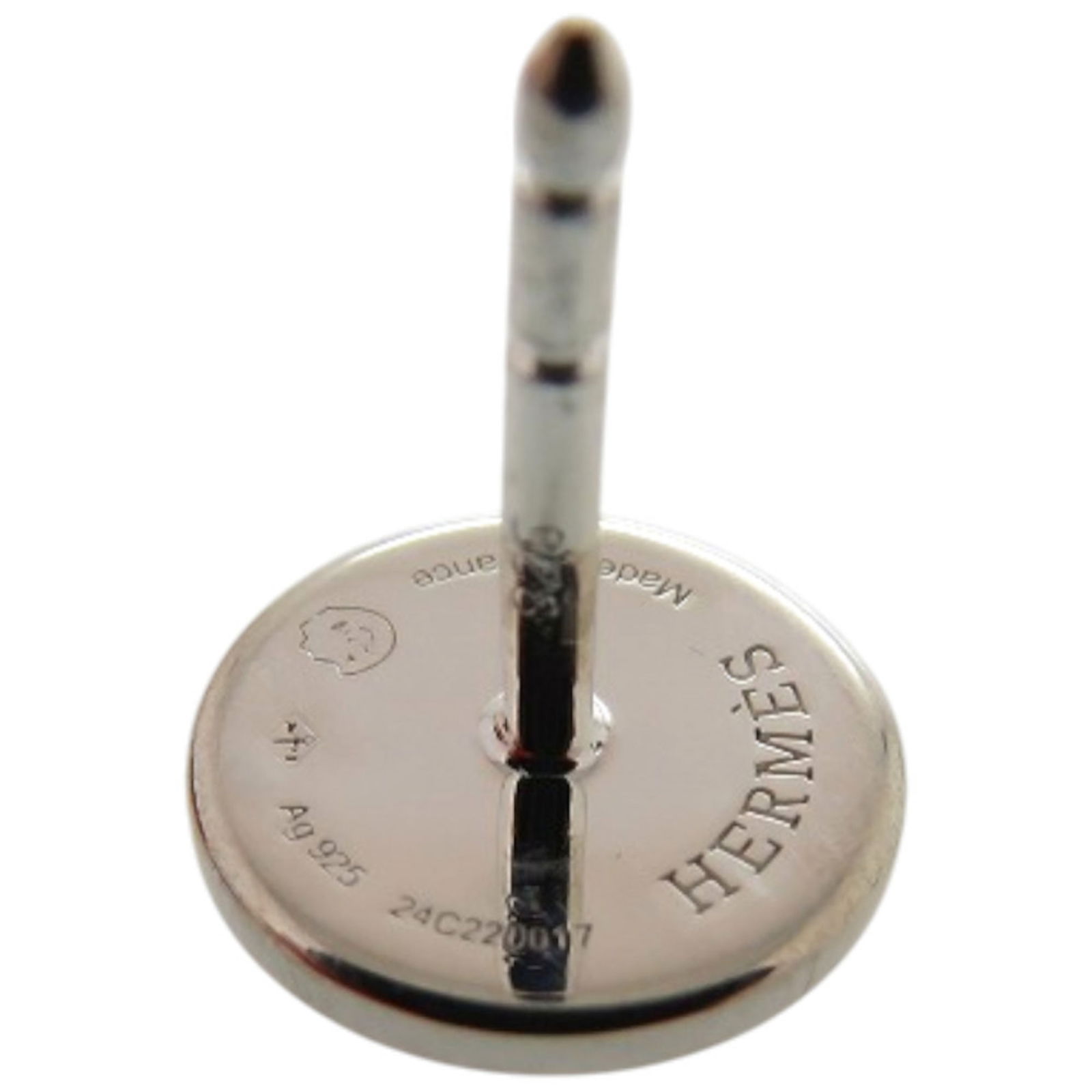 925 Hermes Stud Earrings Silver - 6