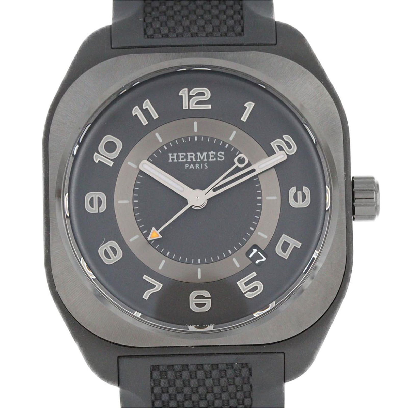 Wristwatch Hermes: Wristwatch Hermes This listing features Wristwatch Hermes. Item specifics are provided below. Item Specifics: Brand: Hermes Type: Wristwatch Gender: Men Material (Band): Rubber Color (Dial): Black