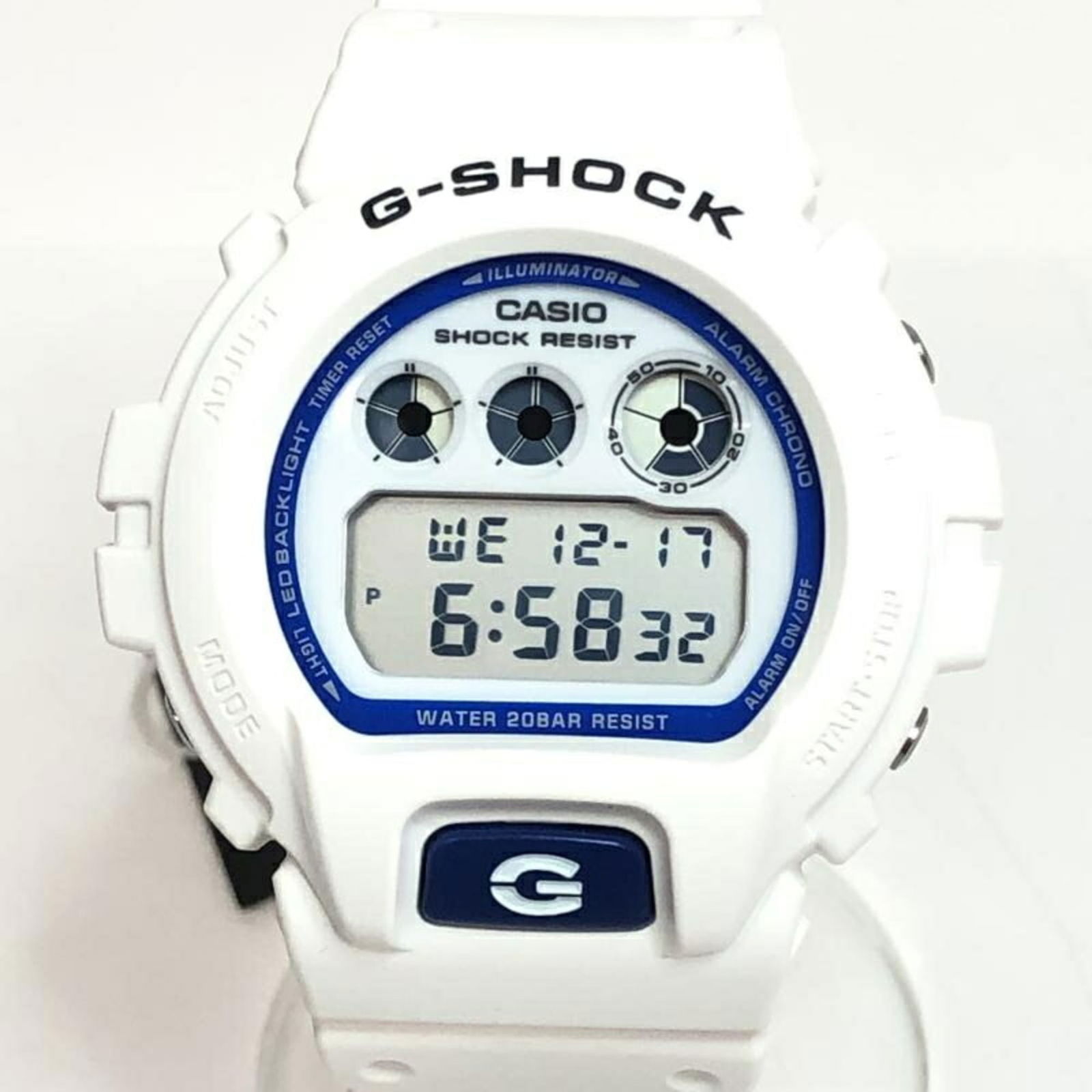 Wristwatch Casio: Wristwatch Casio This listing features Wristwatch Casio. Item specifics are provided below. Item Specifics: Brand: Casio Type: Wristwatch Gender: Men Color: White Color (Dial): Blue, White Case Diamet