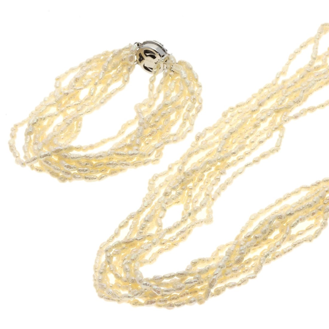 73.7g 10 Row Freshwater Pearl Bracelet Set Necklace Silver: 73.7g 10 Row Freshwater Pearl Bracelet Set Necklace Silver This listing features 73.7g 10 Row Freshwater Pearl Bracelet Set Necklace Silver. Item specifics are provided below. Item Specifics: Brand: