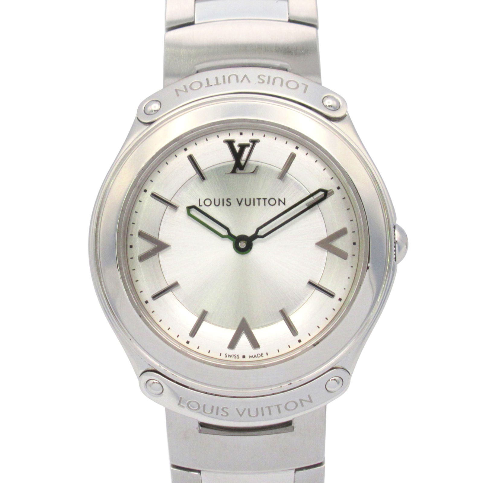 Wristwatch Louis Vuitton: Wristwatch Louis Vuitton This listing features Wristwatch Louis Vuitton. Item specifics are provided below. Item Specifics: Brand: Louis Vuitton Type: Wristwatch Gender: Women Material (Case): Stainle