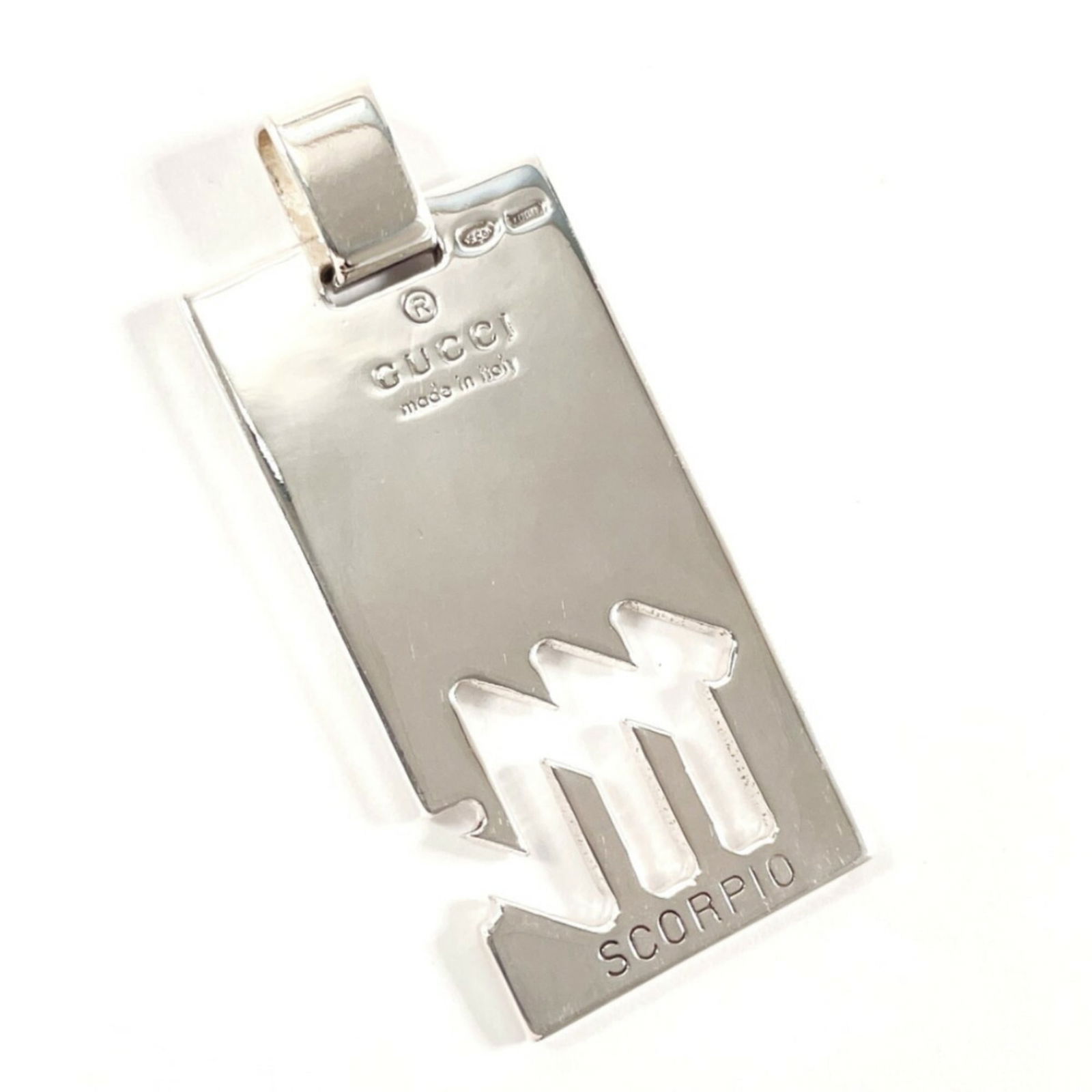 Unisex - GUCCI SCORPIO Constellation Pendant Top in Sterling Silver: Unisex - GUCCI SCORPIO Constellation Pendant Top in Sterling Silver This listing features Unisex - GUCCI SCORPIO Constellation Pendant Top in Sterling Silver. Item specifics are provided below. Item S