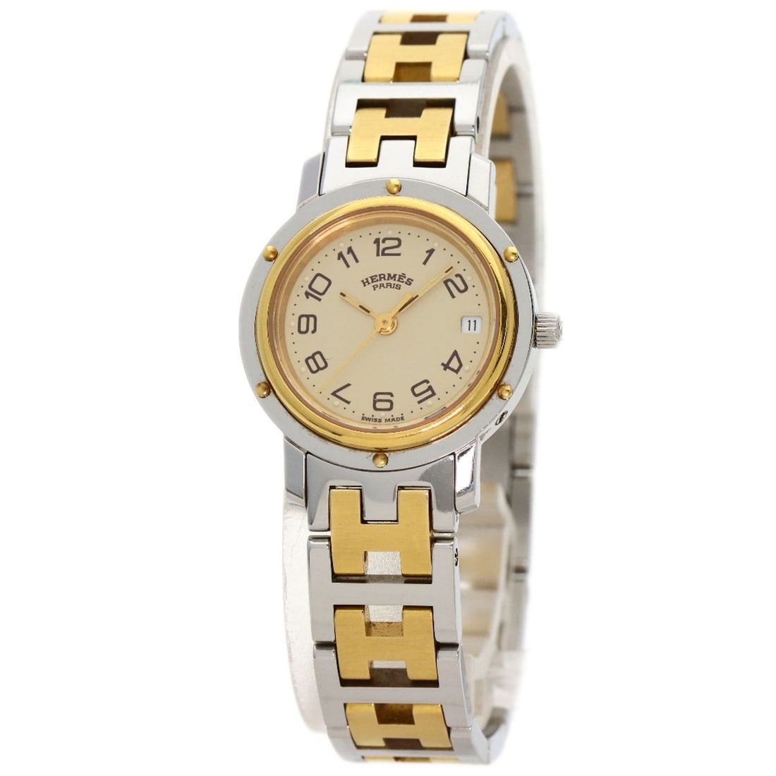 Two-Tone HERMES Clipper Old Belt Watches CL4.220 Stainless Steel/ (1 of 20)