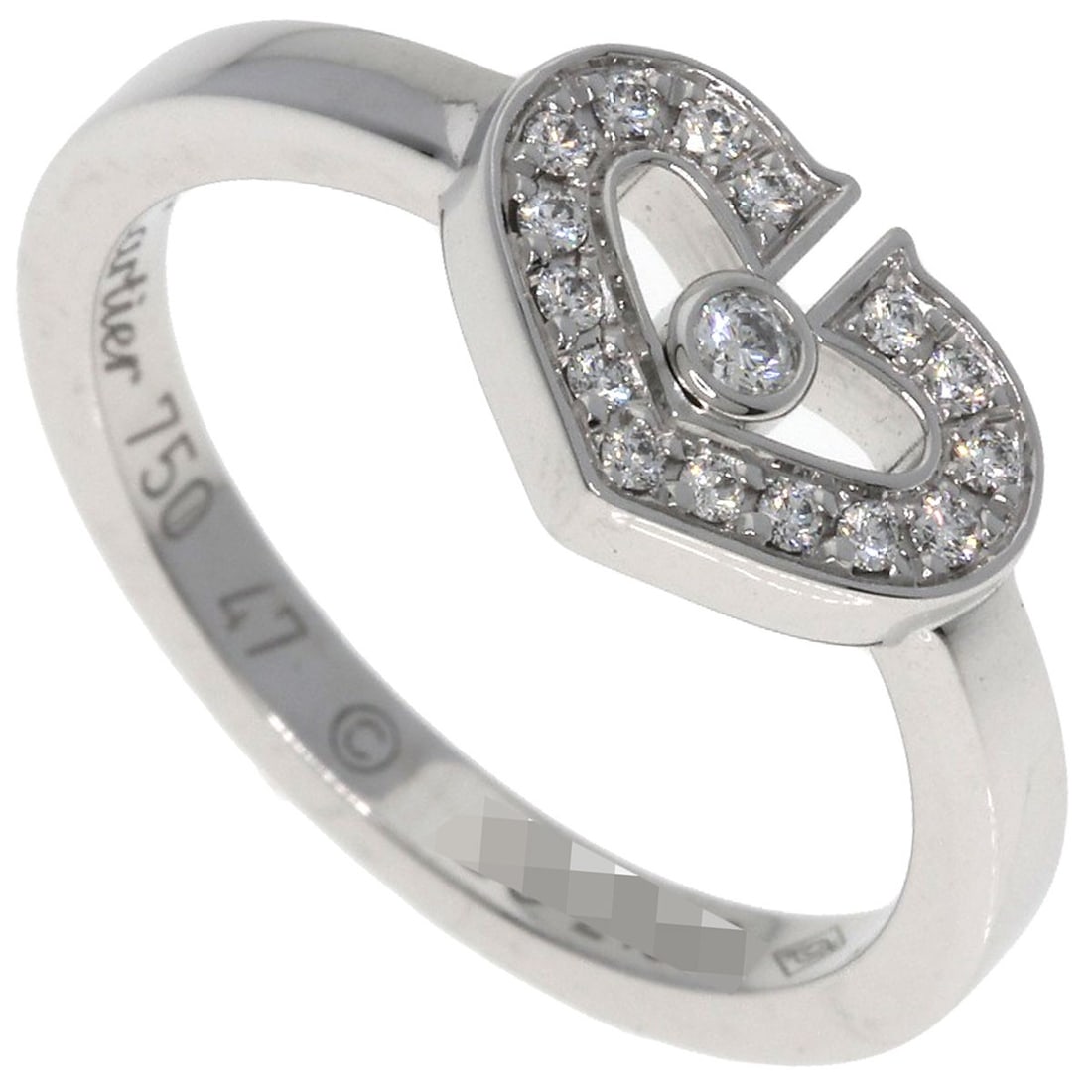 Gold CARTIER C Heart Diamond #47 Ring K18 White: Gold CARTIER C Heart Diamond #47 Ring K18 White This listing features Gold CARTIER C Heart Diamond #47 Ring K18 White. Item specifics are provided below. Item Specifics: Brand: CARTIER Style: Ring Mat
