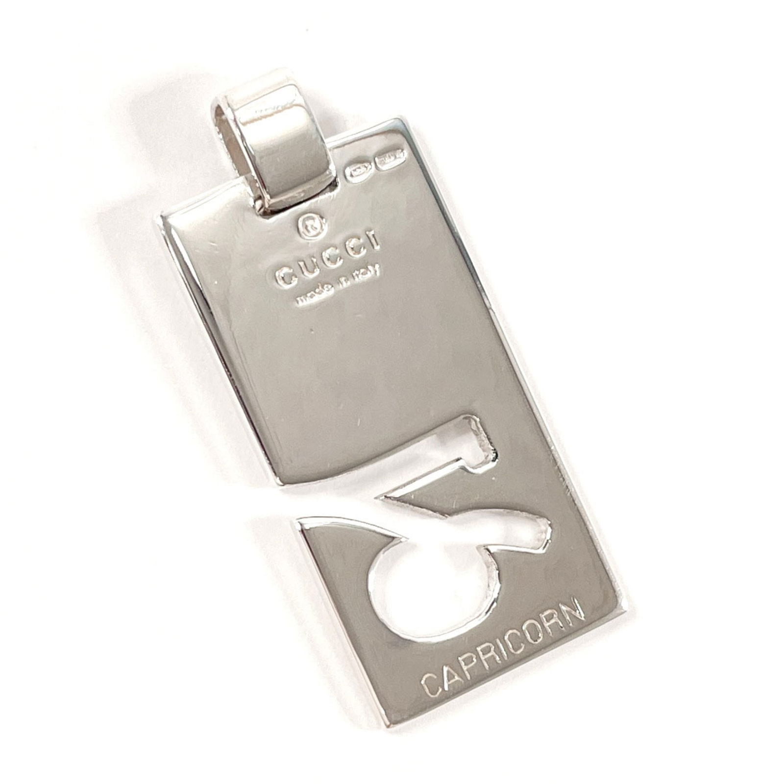 Unisex - GUCCI Capricorn Constellation Pendant in Sterling Silver: Unisex - GUCCI Capricorn Constellation Pendant in Sterling Silver This listing features Unisex - GUCCI Capricorn Constellation Pendant in Sterling Silver. Item specifics are provided below. Item Speci
