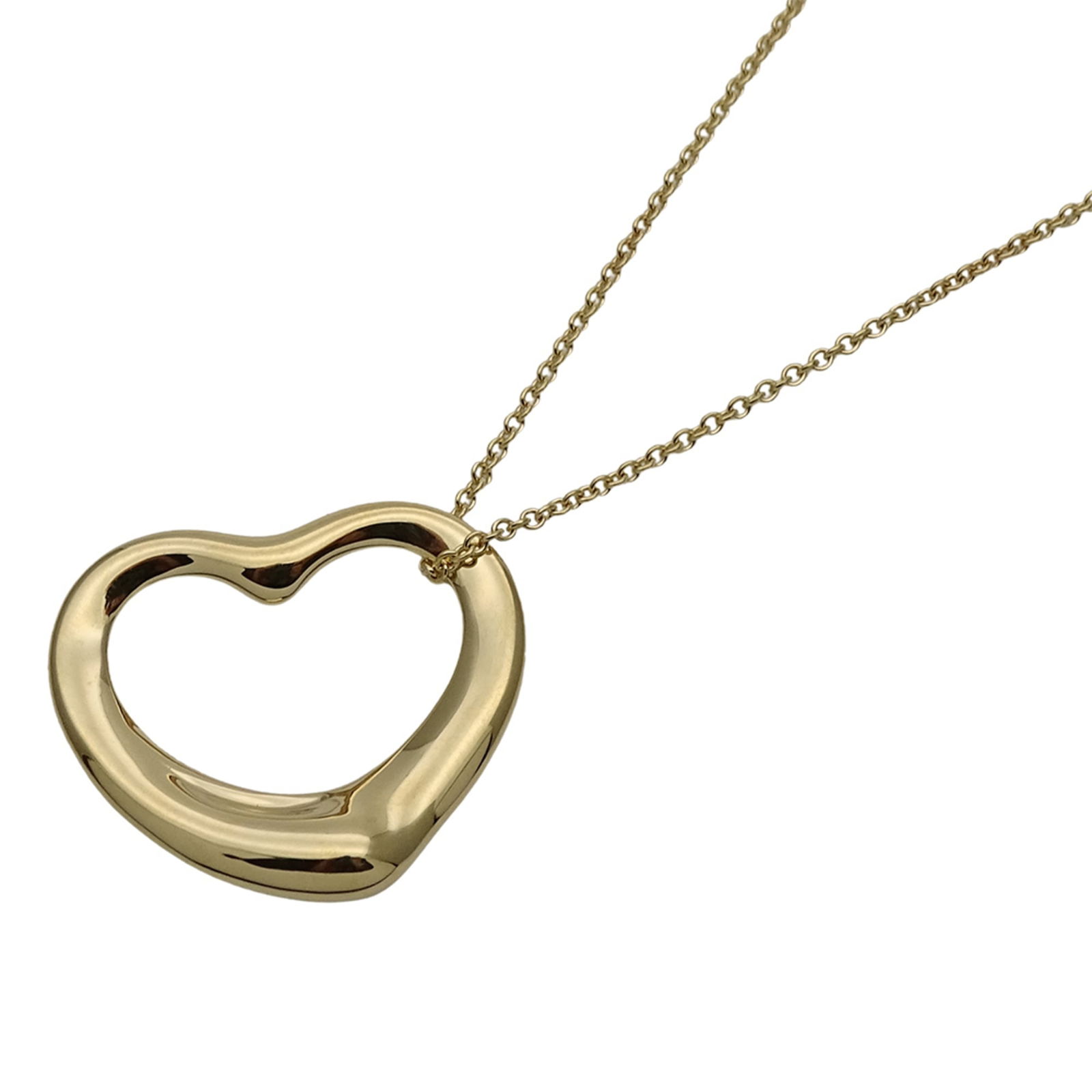 Polished - Tiffany & Co. Women's Elsa Peretti Open Heart Necklace in 750YG Yellow Gold: Polished - Tiffany & Co. Women's Elsa Peretti Open Heart Necklace in 750YG Yellow Gold This listing features Polished - Tiffany & Co. Women's Elsa Peretti Open Heart Necklace in 750YG Yellow Gold. Ite