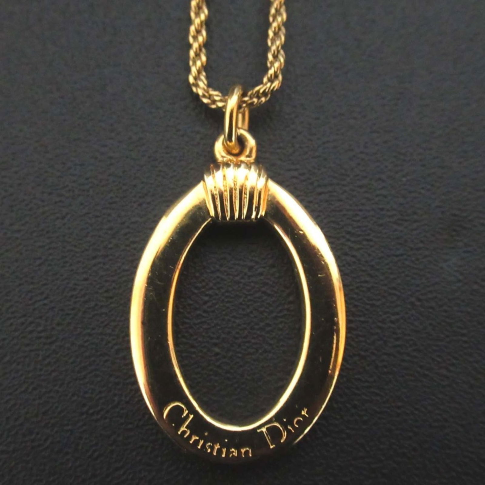 Women's Christian Dior Oval Logo Necklace Pendant GP Gold Color: Women's Christian Dior Oval Logo Necklace Pendant GP Gold Color This listing features Women's Christian Dior Oval Logo Necklace Pendant GP Gold Color. Item specifics are provided below. Item Specifics