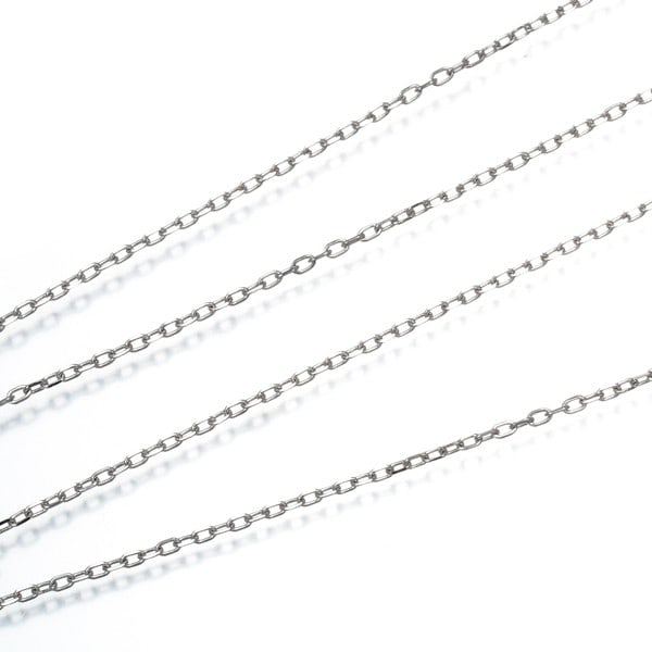 Gold Cable Chain Necklace 45Cm 18K 750 White (1 of 3)