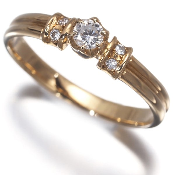 Gold Ring Diamond Us4.5 18K 750 Yellow (1 of 5)