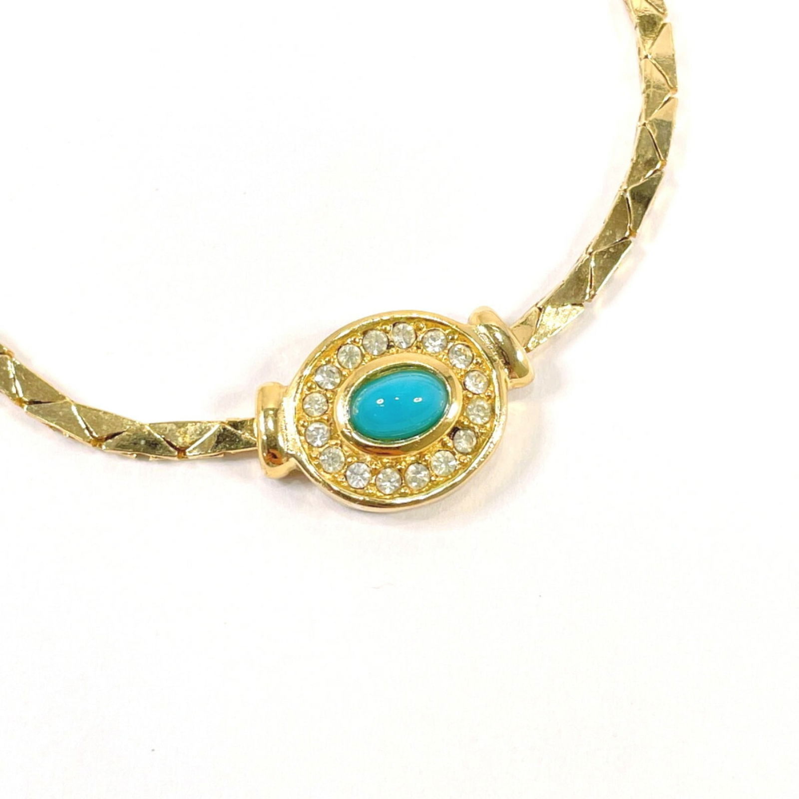 for women - Christian Dior necklace - metal/ rhinestone - gold (1 of 7)