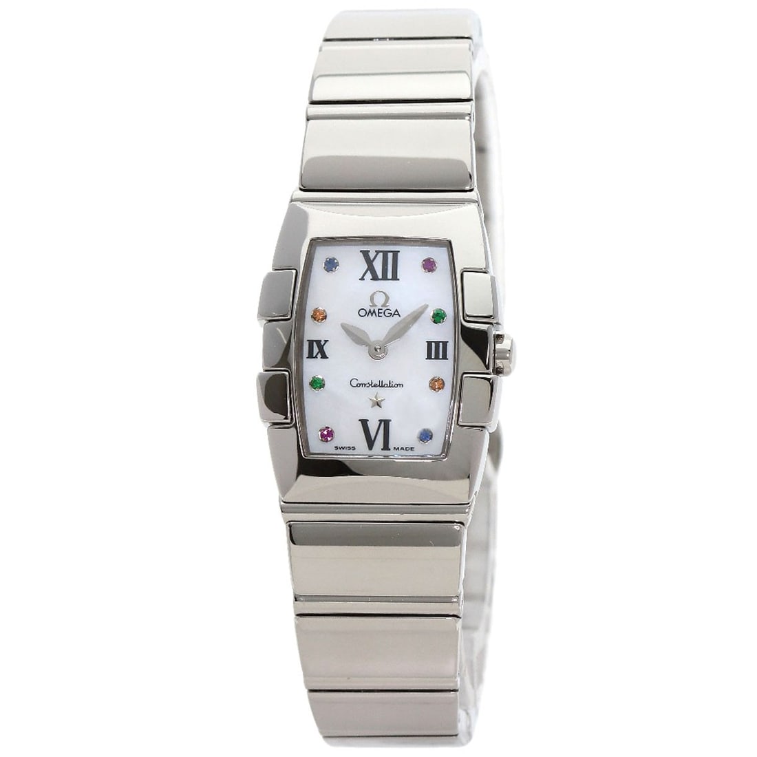 Stainless OMEGA Constellation Quadrella 8P Color Stone Watches 1584.79 (1 of 20)