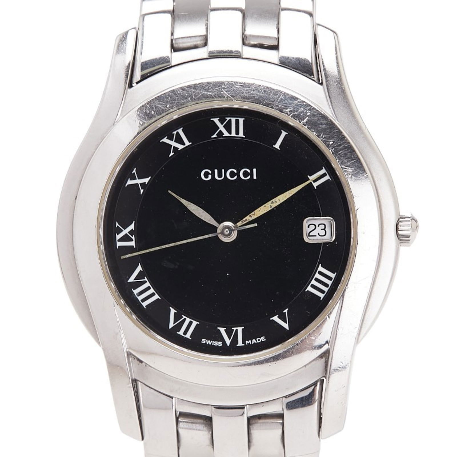 Wristwatch Gucci: Wristwatch Gucci This listing features Wristwatch Gucci. Item specifics are provided below. Item Specifics: Brand: Gucci Type: Wristwatch Gender: Men Material (Case): Stainless Steel Material (Band):
