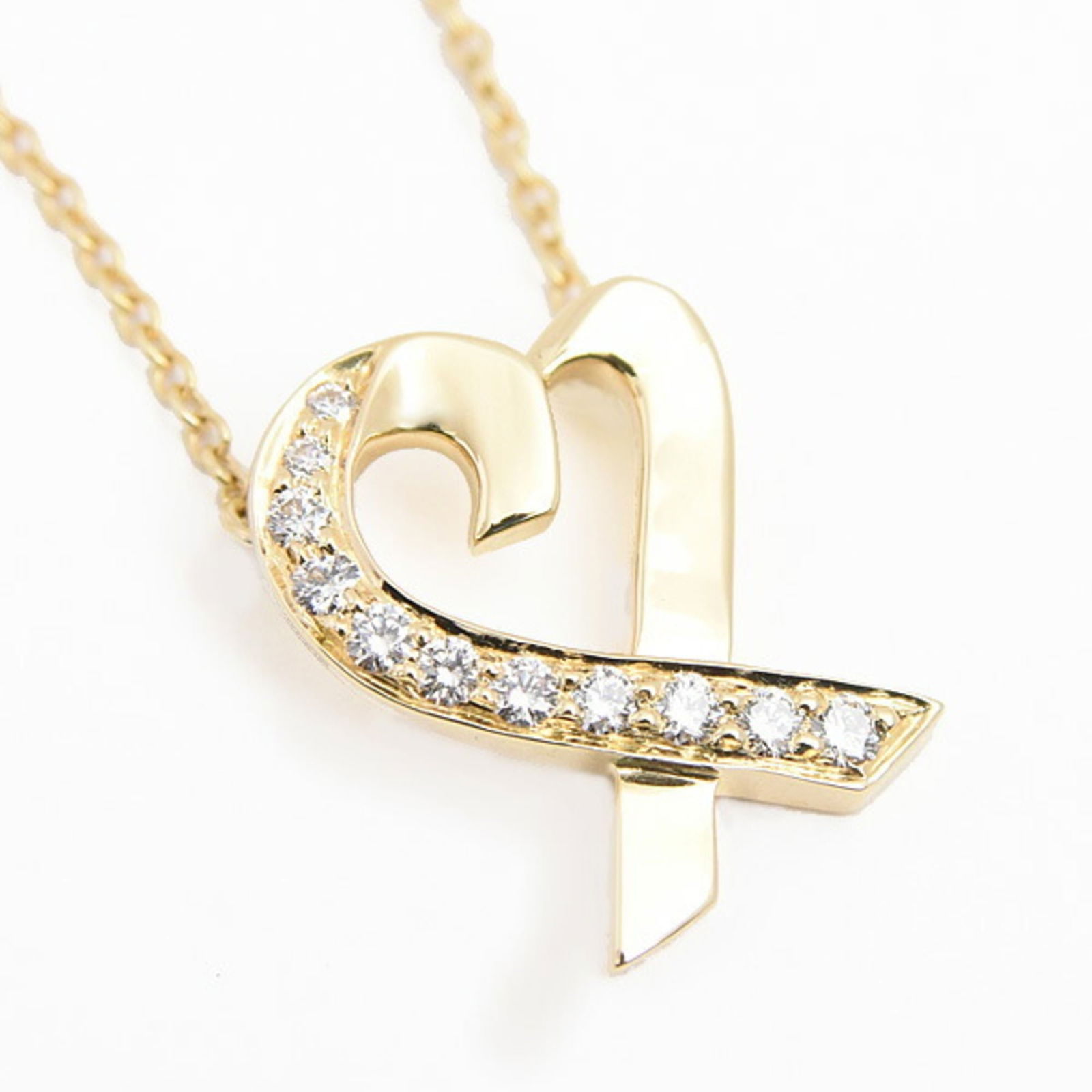 (750YG) Tiffany Women's Loving Heart Pendant Necklace in 18K Yellow Gold with Diamonds: (750YG) Tiffany Women's Loving Heart Pendant Necklace in 18K Yellow Gold with Diamonds This listing features (750YG) Tiffany Women's Loving Heart Pendant Necklace in 18K Yellow Gold with Diamonds. Ite