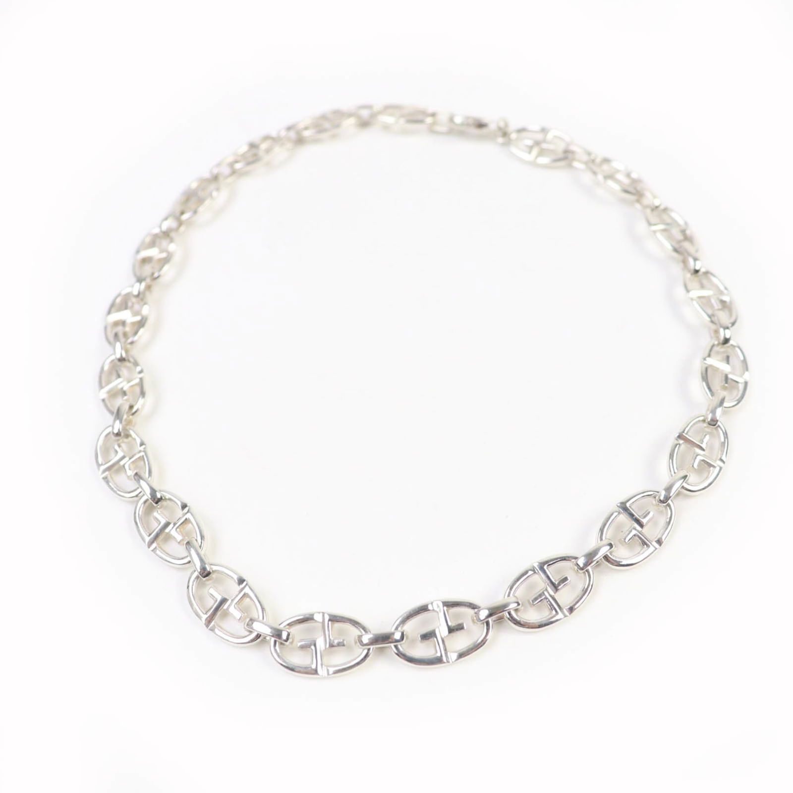 Women's - Vintage GUCCI 925 Tom Ford-era Double G Anchor Chain Choker in Silver - Made Italy - with: Women's - Vintage GUCCI 925 Tom Ford-era Double G Anchor Chain Choker in Silver - Made Italy - with Case - Weight 40.7g This listing features Women's - Vintage GUCCI 925 Tom Ford-era Double G Anchor