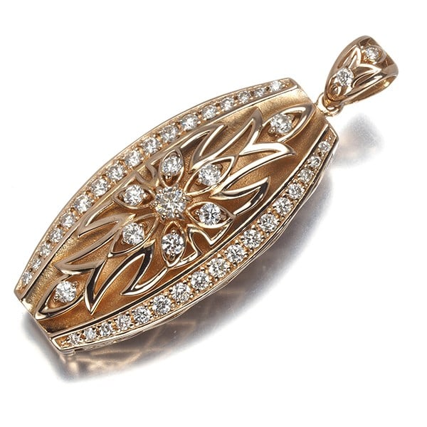 Gold Gem Castle Yukizaki Pendant Diamond 0.65Ct Whistle 18K 750 Rose (1 of 4)