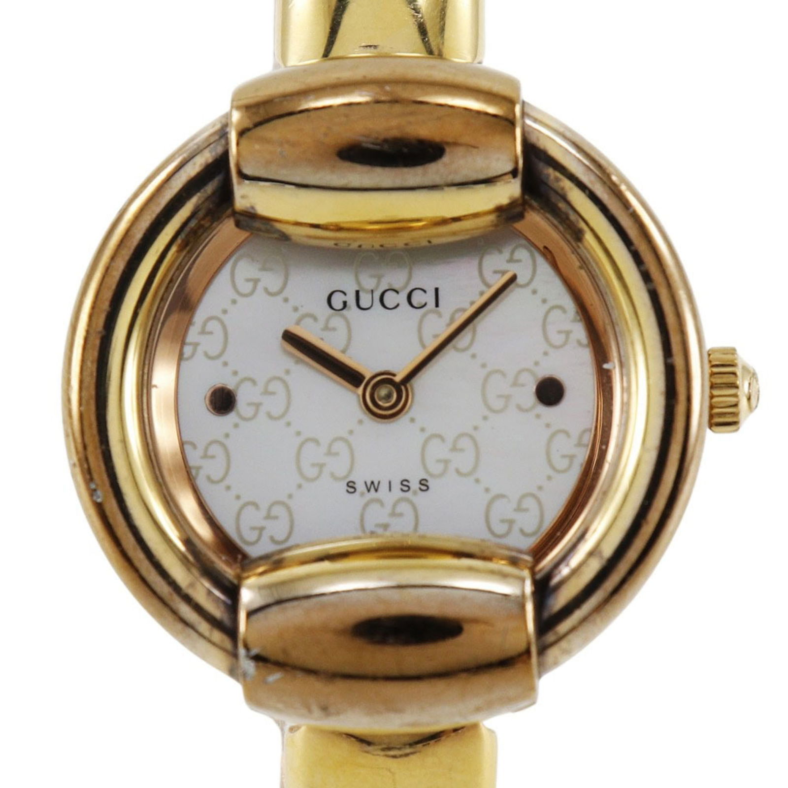 White Shell Dial - Gucci 1400L Women's Watch - Gold-Plated Stainless Steel - Quartz Movement - (1 of 18)