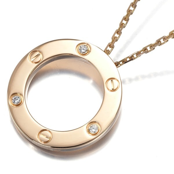 Gold Cartier Necklace Diamond Love Circle 3P 18K 750 Rose: Gold Cartier Necklace Diamond Love Circle 3P 18K 750 Rose This listing features Gold Cartier Necklace Diamond Love Circle 3P 18K 750 Rose. Item specifics are provided below. Item Specifics: Brand: Car