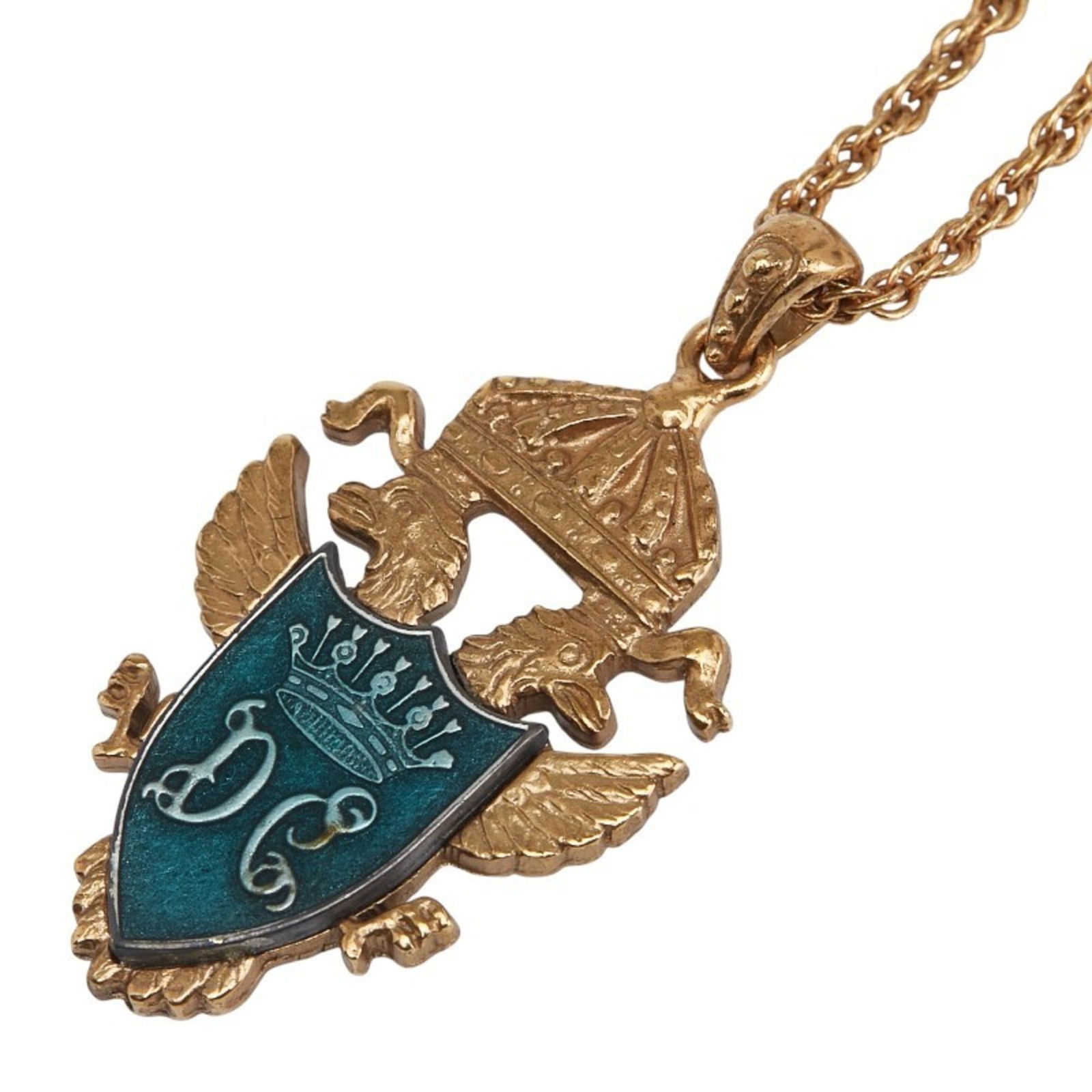 Men Dolce & Gabbana Crest Motif Necklace in Gold with Blue Plated Design for: Men Dolce & Gabbana Crest Motif Necklace in Gold with Blue Plated Design for This listing features Men Dolce & Gabbana Crest Motif Necklace in Gold with Blue Plated Design for. Item specifics are