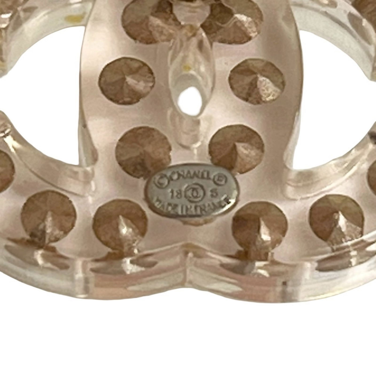 Plastic Chanel Stud Earrings - 2