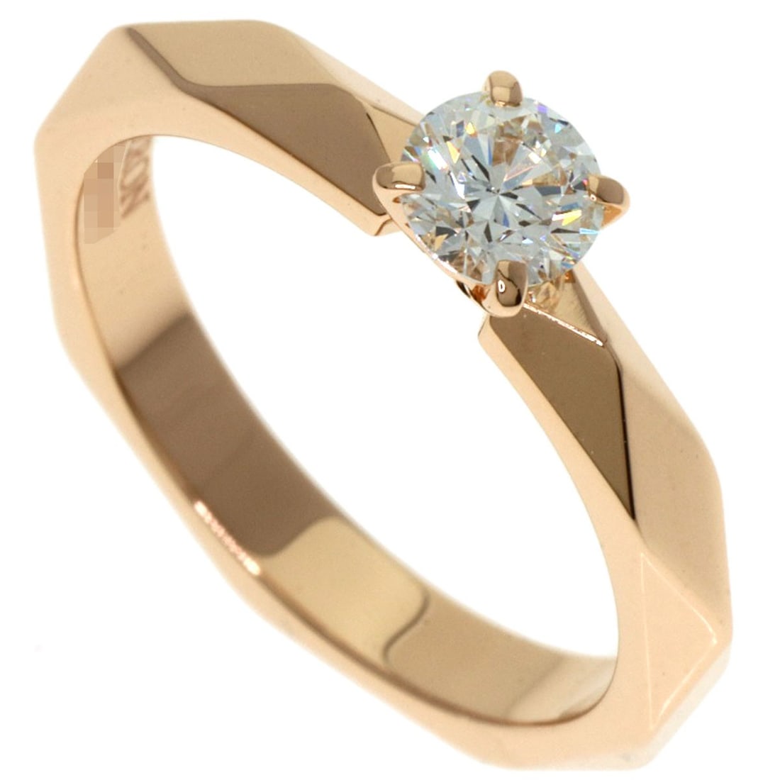 Gold Boucheron Faceted Solitaire Diamond #48 Ring K18 Pink: Gold Boucheron Faceted Solitaire Diamond #48 Ring K18 Pink This listing features Gold Boucheron Faceted Solitaire Diamond #48 Ring K18 Pink. Item specifics are provided below. Item Specifics: Brand:
