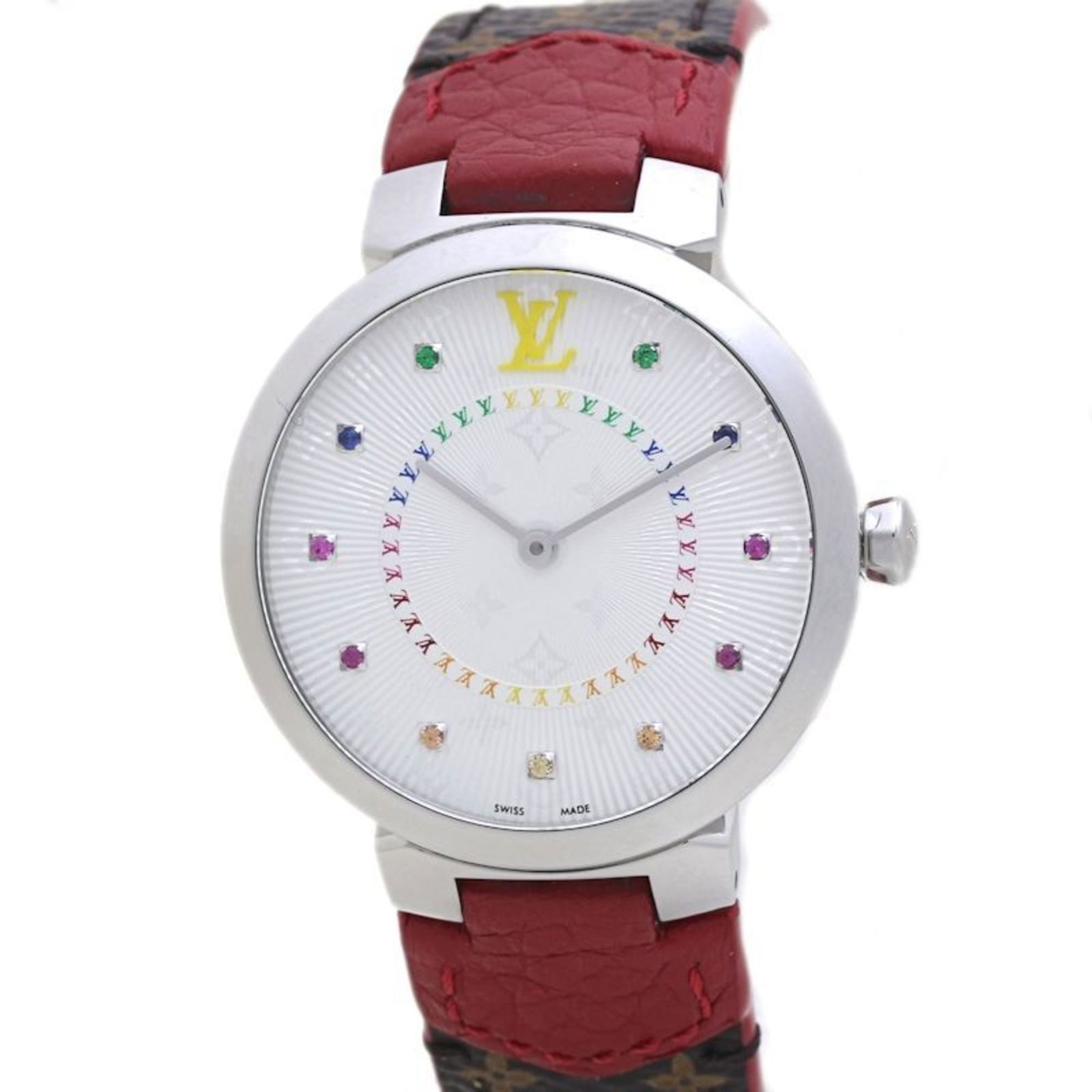 Wristwatch Louis Vuitton: Wristwatch Louis Vuitton This listing features Wristwatch Louis Vuitton. Item specifics are provided below. Item Specifics: Brand: Louis Vuitton Type: Wristwatch Gender: Women Material (Case): Stainle