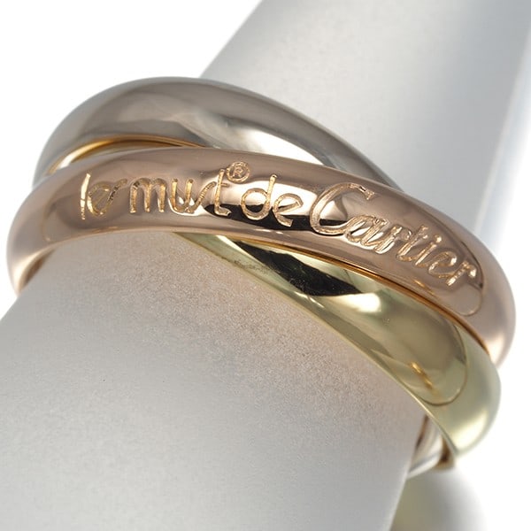 Gold Cartier Ring Trinity 3Color Classic Eu51 18K 750 Yellow White Rose: Gold Cartier Ring Trinity 3Color Classic Eu51 18K 750 Yellow White Rose This listing features Gold Cartier Ring Trinity 3Color Classic Eu51 18K 750 Yellow White Rose. Item specifics are provided below