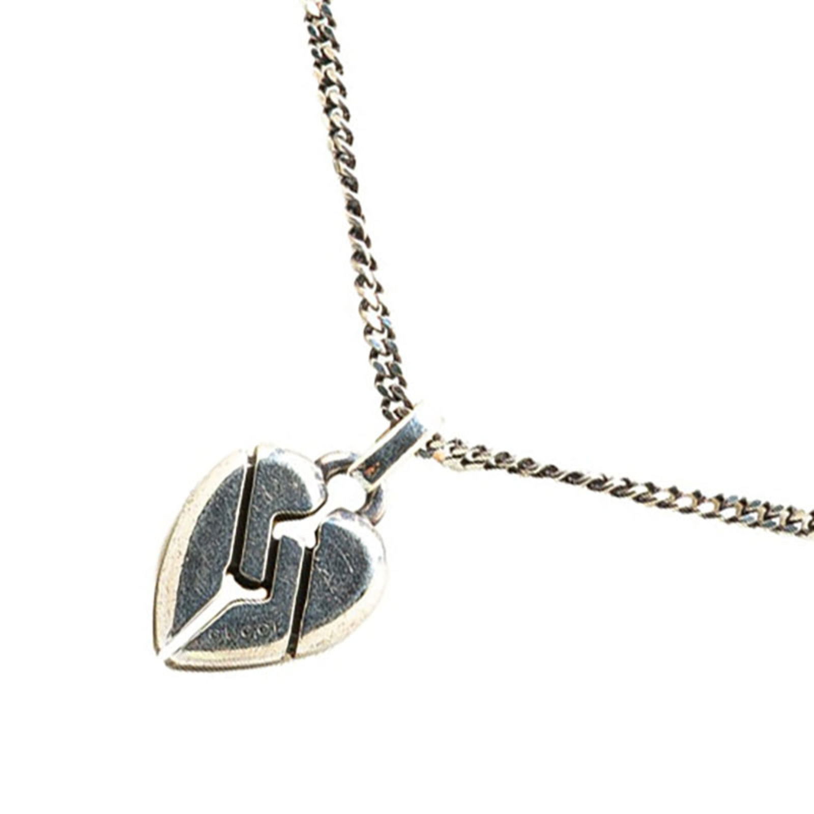 GUCCI Knot Heart Pendant Necklace 313463 SV925 Silver Women's (1 of 5)