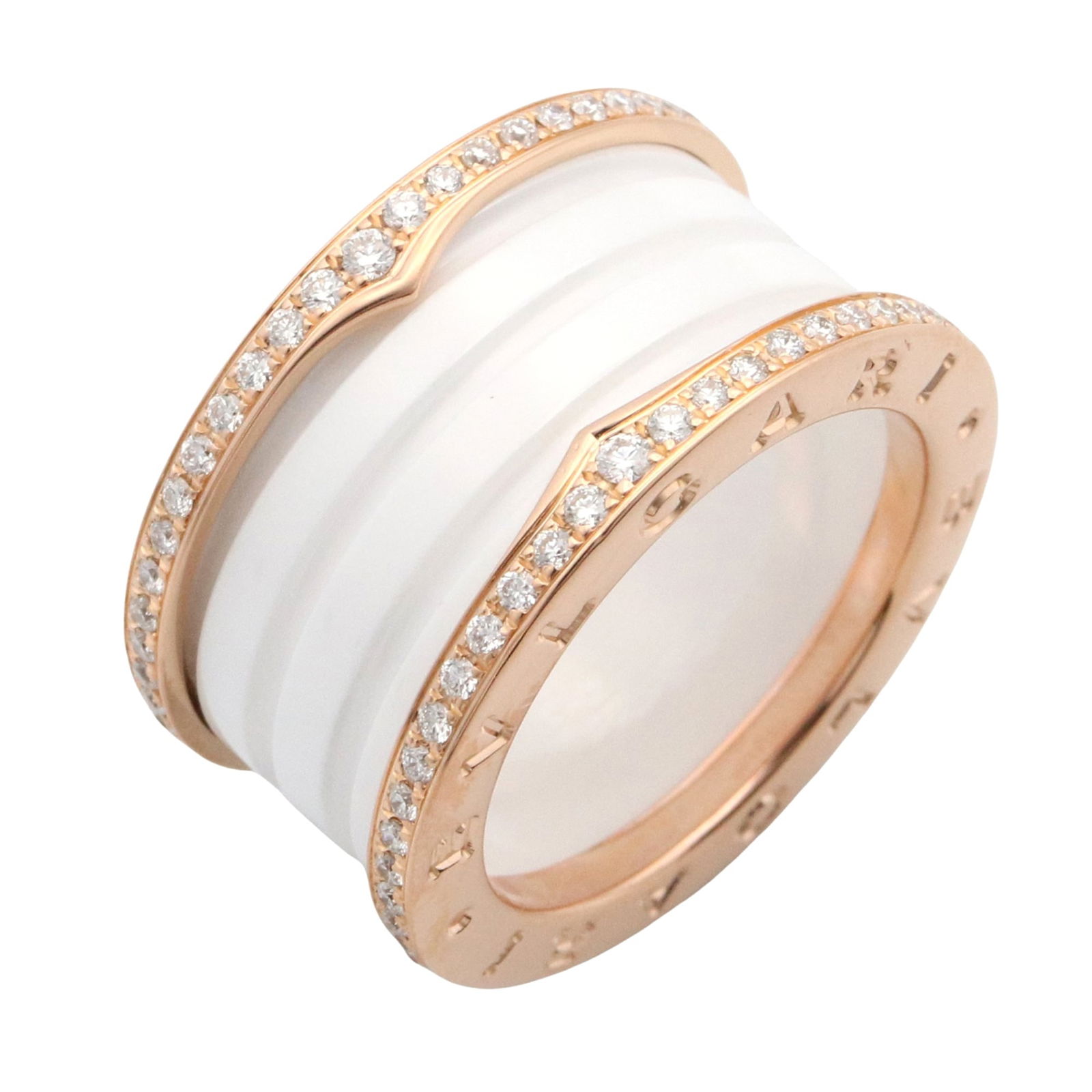 Pink Gold (18K) - Bvlgari Band Ring Ceramic: Pink Gold (18K) - Bvlgari Band Ring Ceramic This listing features Pink Gold (18K) - Bvlgari Band Ring Ceramic. Item specifics are provided below. Item Specifics: Brand: Bvlgari Type: Band Ring Gender: