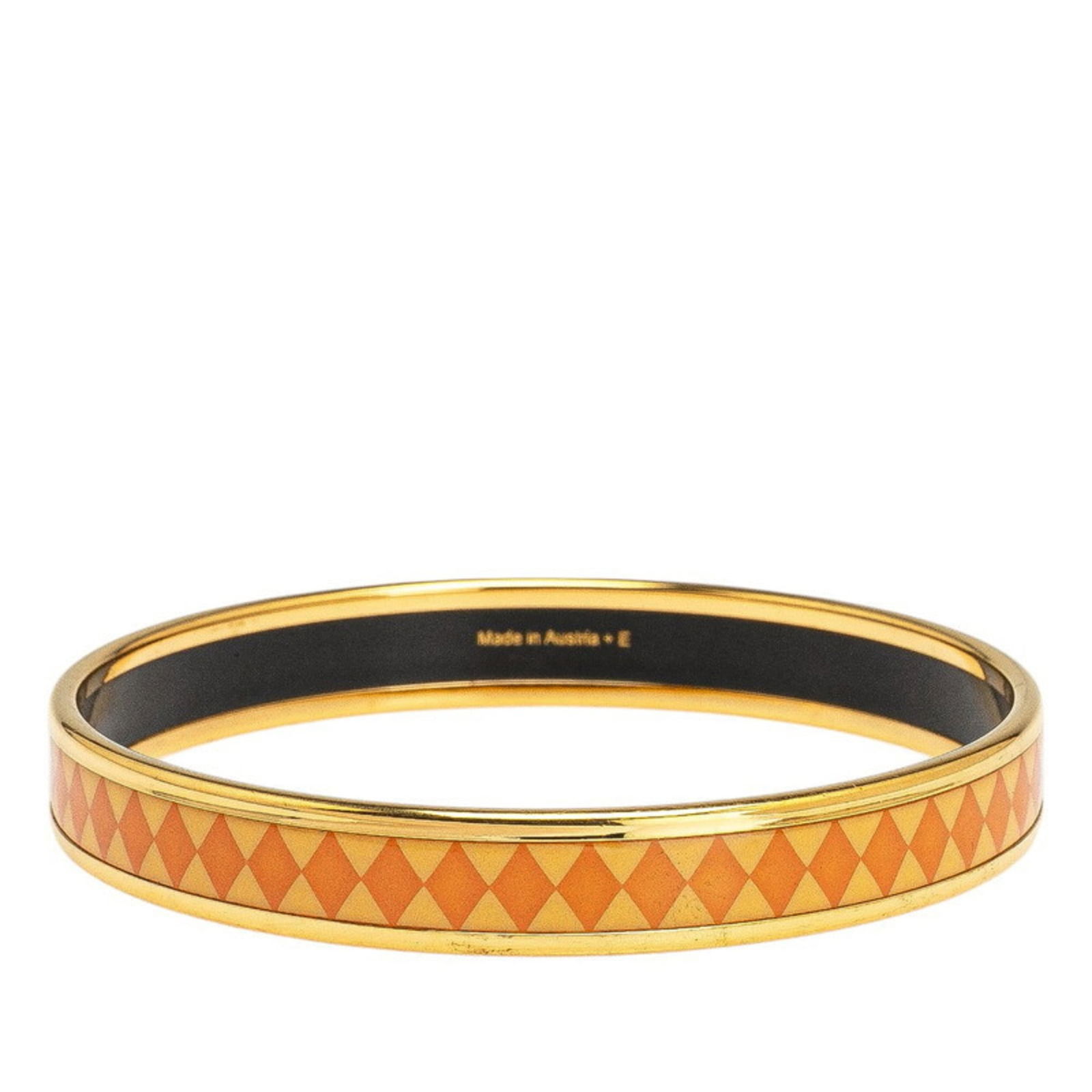 Bangle Hermes: Bangle Hermes This listing features Bangle Hermes. Item specifics are provided below. Item Specifics: Brand: Hermes Type: Bangle Gender: Women Color: Gold, Orange Length: 18.5cm / 7.28'' Width: 7mm