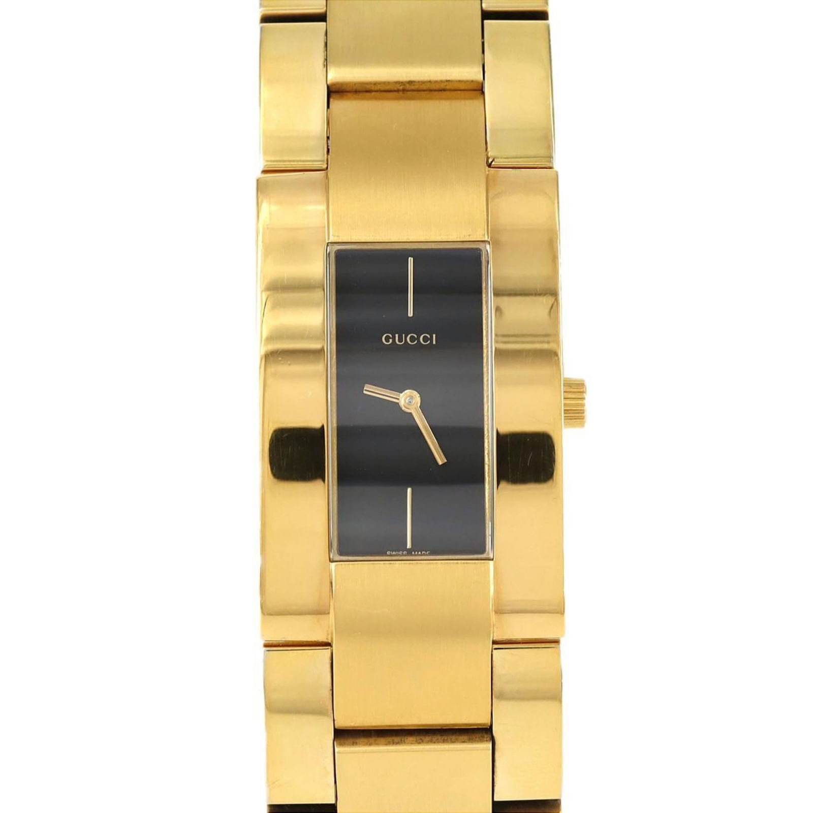 Wristwatch Gucci: Wristwatch Gucci This listing features Wristwatch Gucci. Item specifics are provided below. Item Specifics: Brand: Gucci Type: Wristwatch Gender: Men Material (Case): Gold Plated Material (Band): Gold